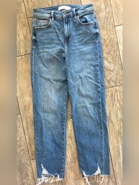 Hidden Straight Leg Denim Jeans Sz 26 Buckle Brand